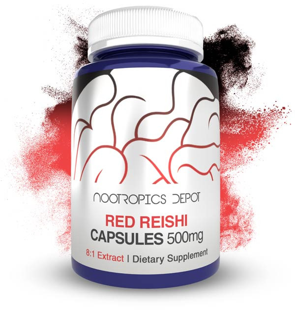 Nootropics Depot Red Reishi Mushroom Capsules, 8:1 Extract